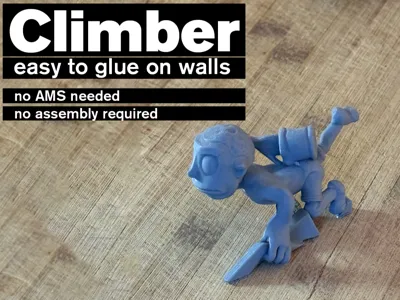 easy to print mini Climber doing a knee bar