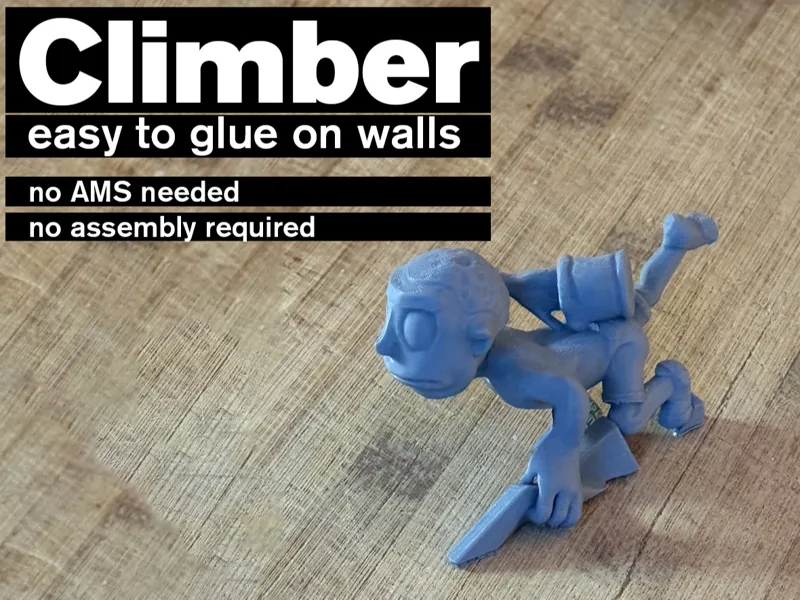 easy to print mini Climber doing a knee bar