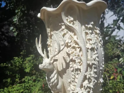 Deer in the Woods Vase