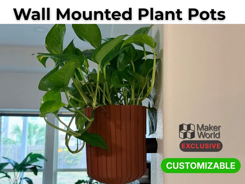 Wall Mounted Plant Pot Cover (Hook Included)