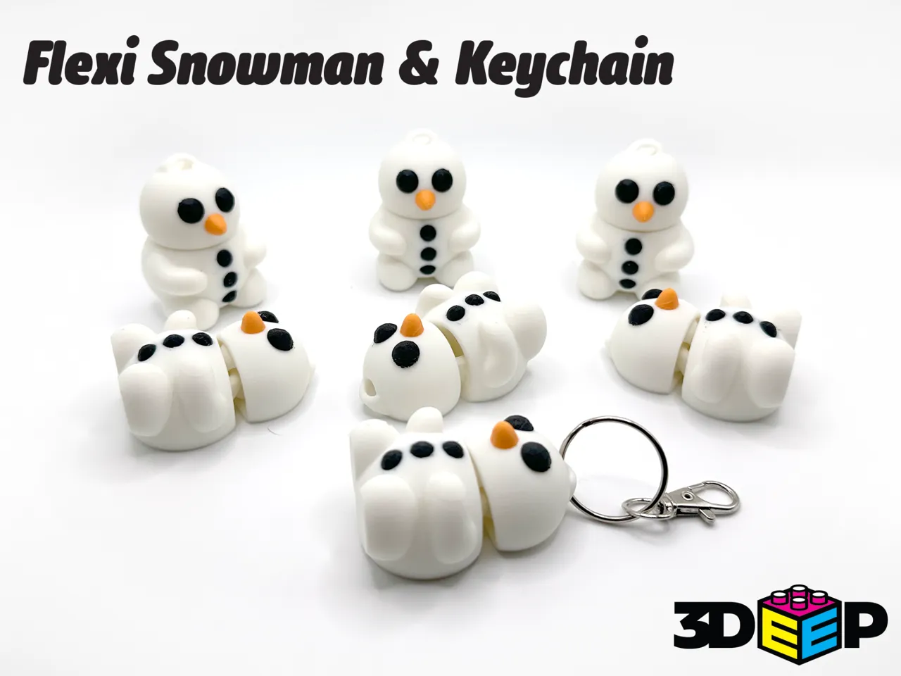Flexi Snowman & Keychain - Print/place No Supports view 2