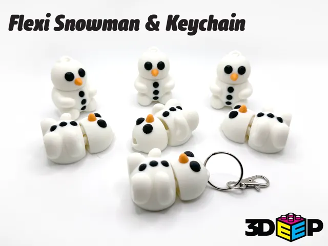 Flexi Snowman & Keychain - Print/place No Supports