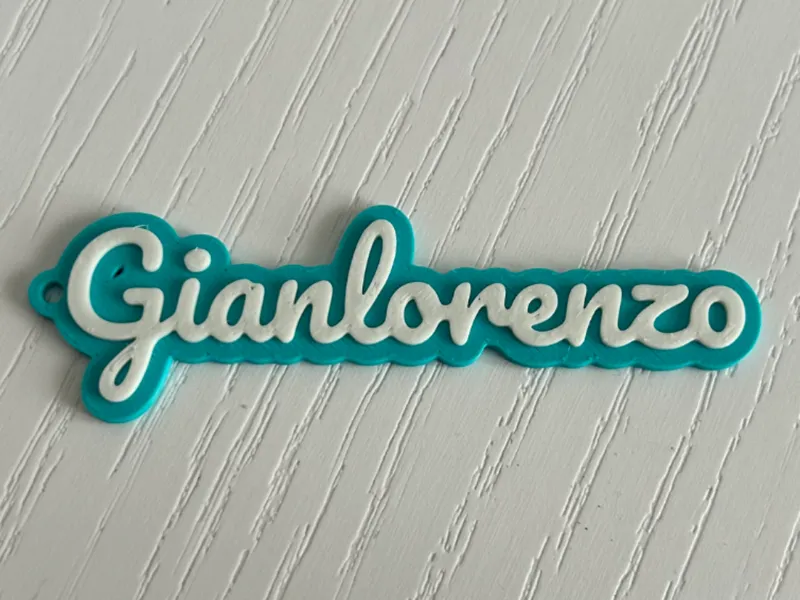 Gianlorenzo 3d printed name keychain personalized