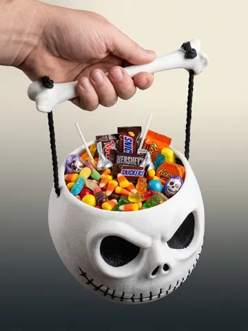 Adorno temático: Stitched Skull Candy w/Bone Handle 3 Bowl Sizes — vista de referencia 2
