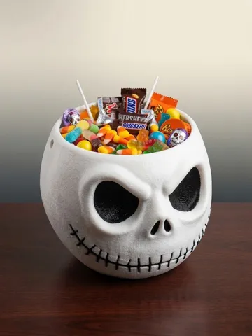 Adorno temático: Stitched Skull Candy w/Bone Handle 3 Bowl Sizes — vista de referencia 5