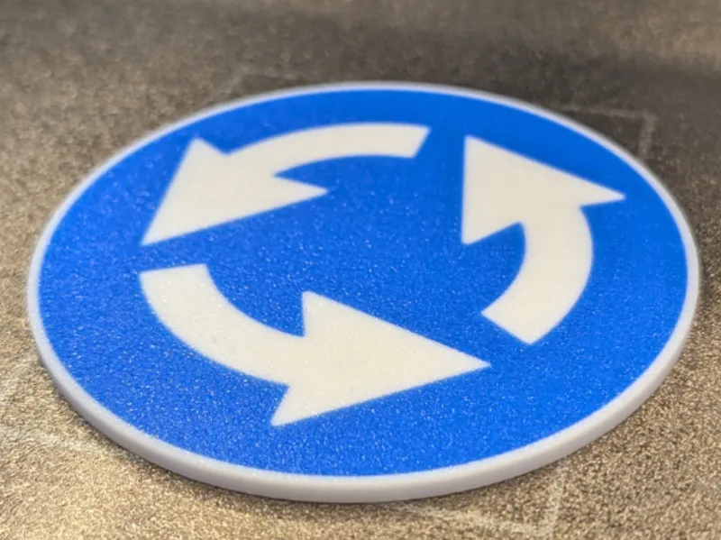 Italian road sign coasters - Traffic Roundabout