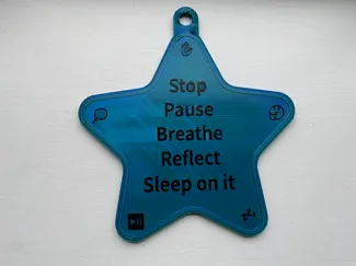 star sign - stop, pause, breath, reflect, sleep on it