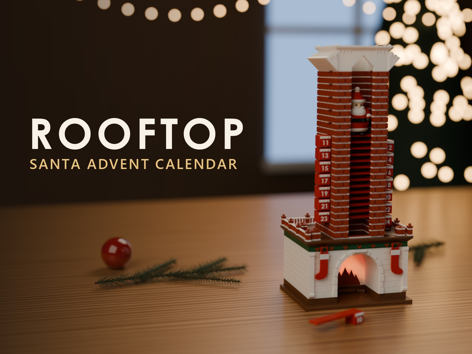 Rooftop Santa Advent Calendar, 24-Day Countdown - 1