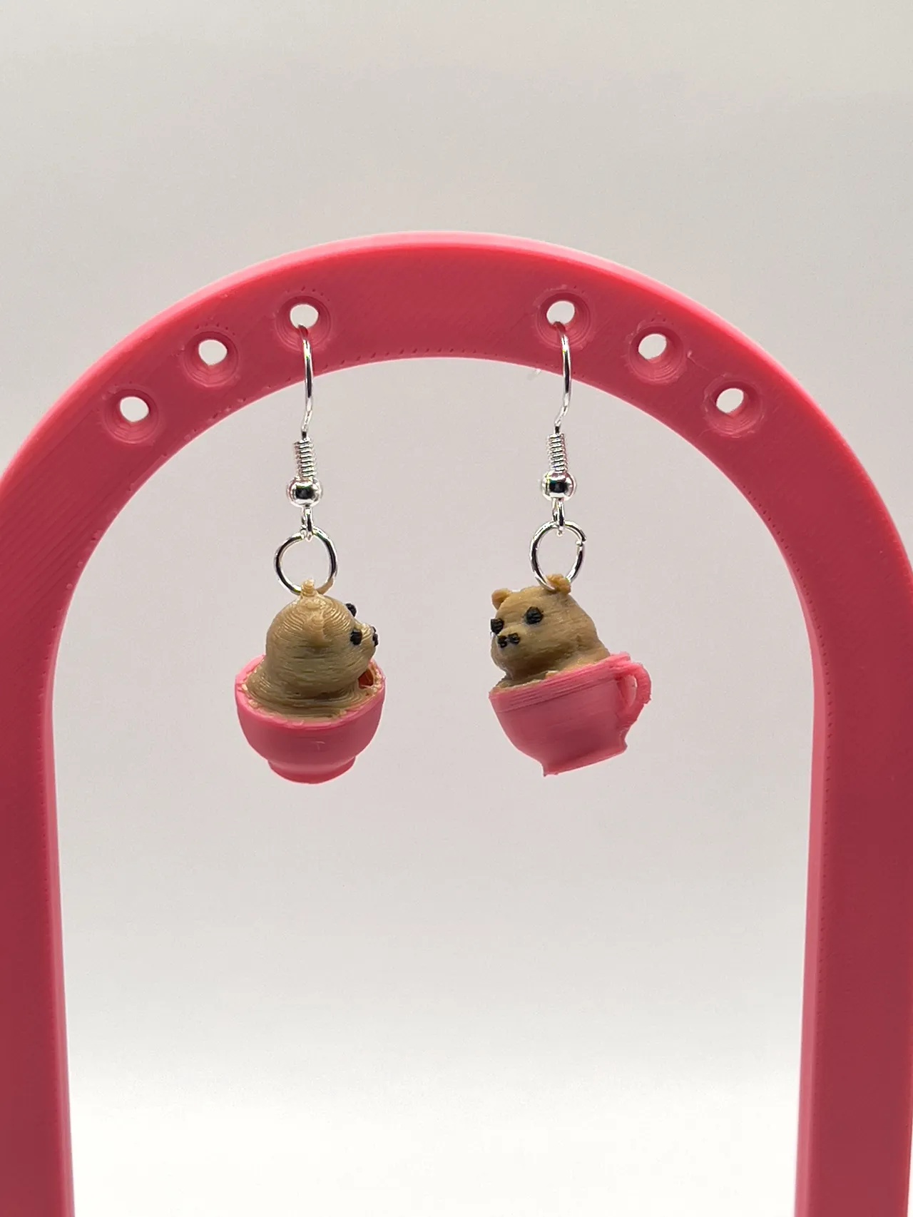 Capybara Teacup Earrings view 3