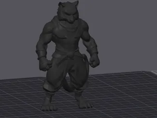 Tiger Warrior Statue (10 cm), print in any color