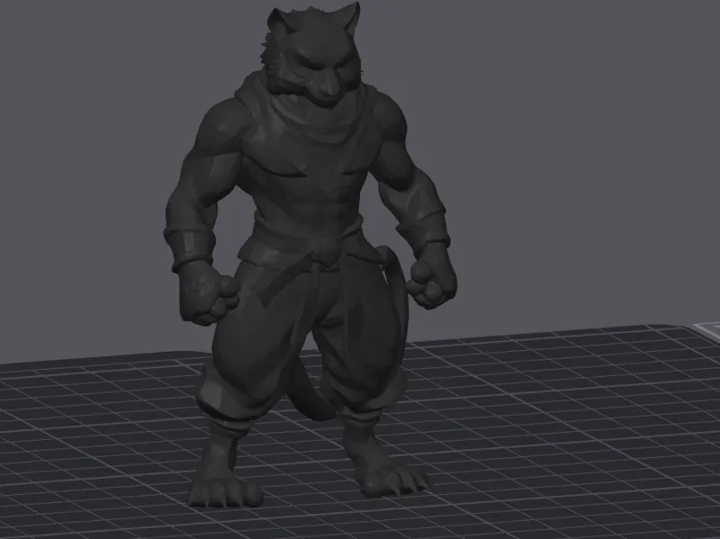 Tiger Warrior Statue (10 cm), print in any color