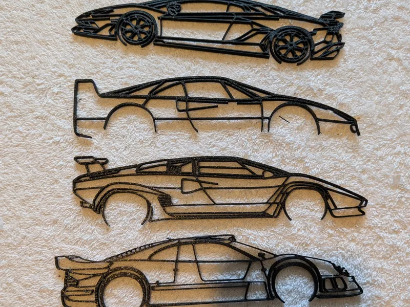 Supercar pack silhouette wall art