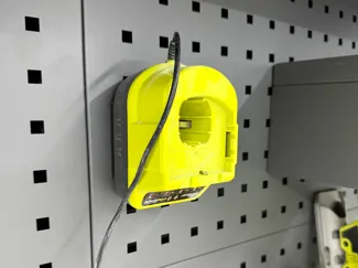 Ryrobi charger square pegboard mount
