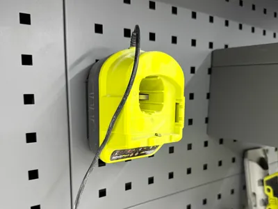 Ryrobi charger square pegboard mount