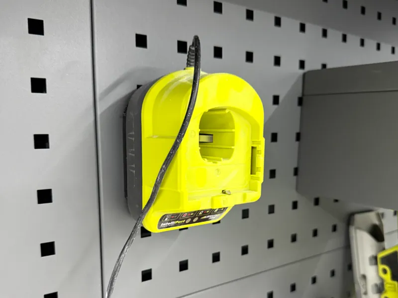 Ryrobi charger square pegboard mount