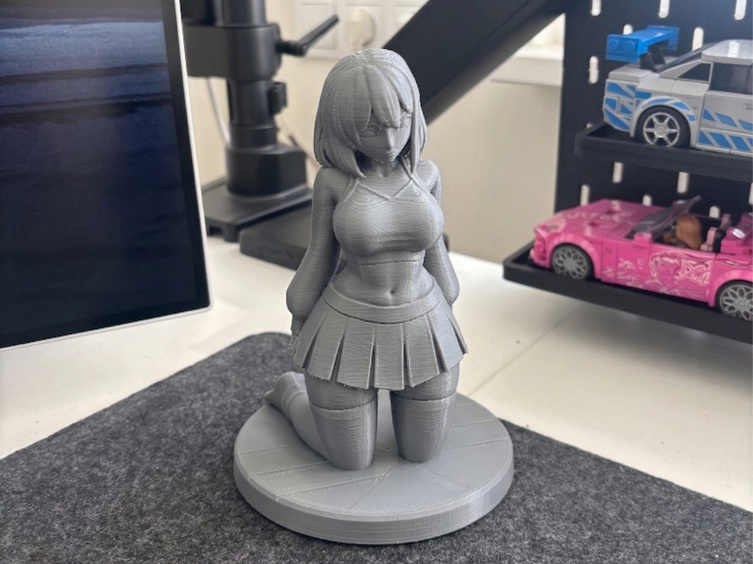 Kneeling Anime Girl | Aesthetic School Style