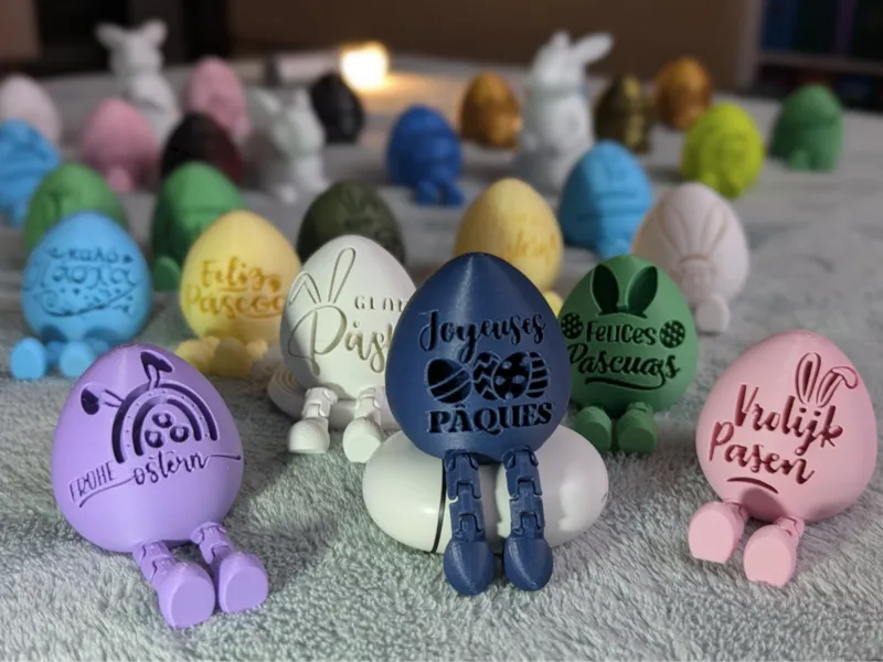 Articulated Easter Egg Figurines in Many Languages