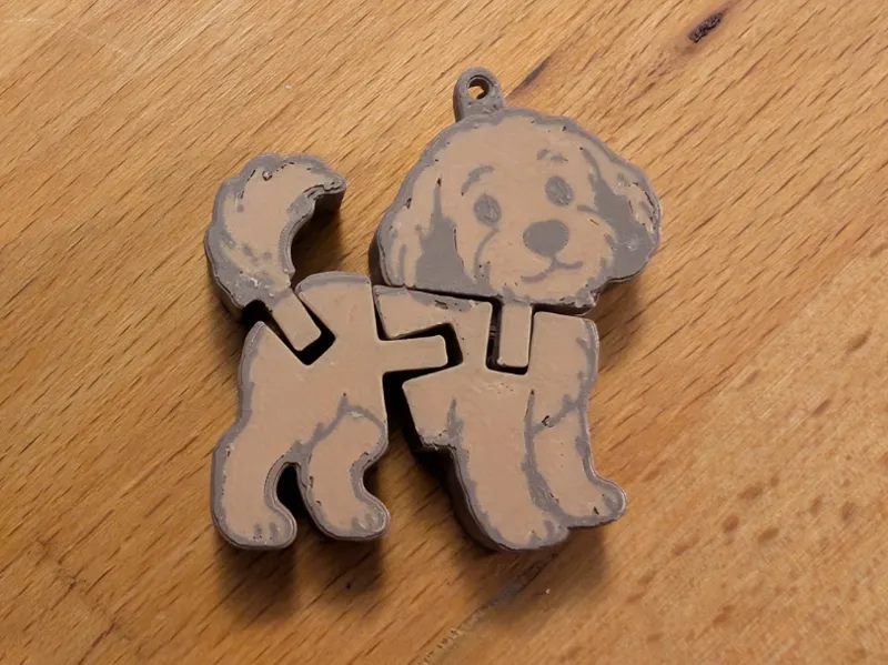 Flexi Cavapoo Dog Keychain