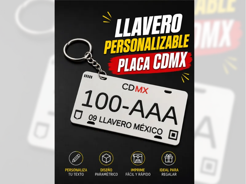 Llavero Placa CDMX personalizable 