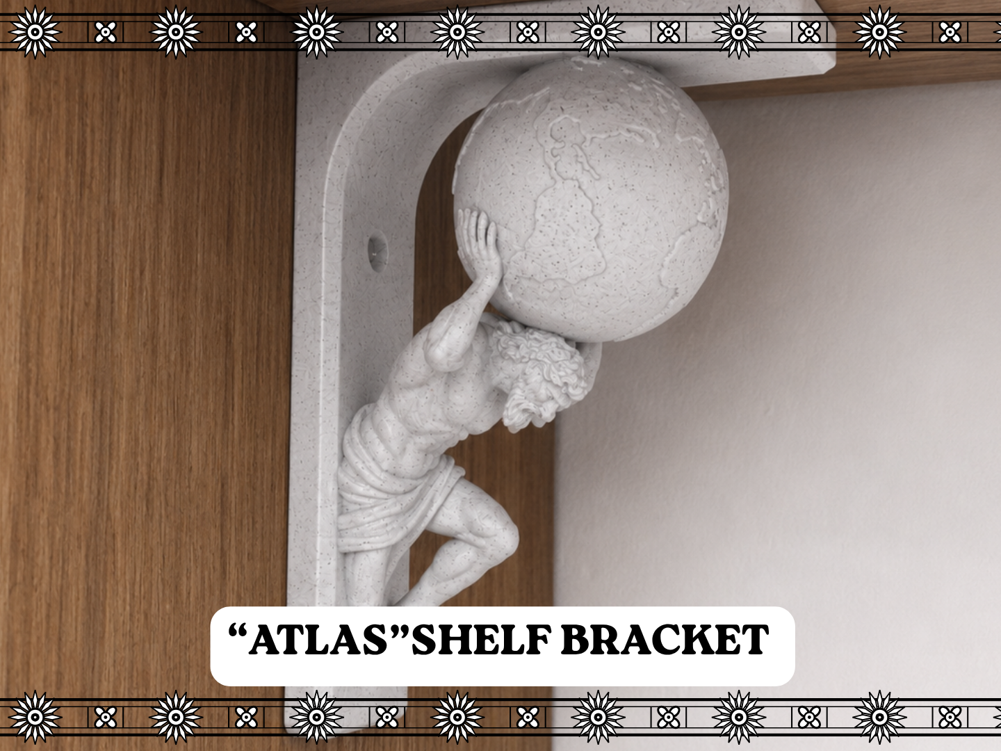 Atlas Shelf Bracket –Decorative 3D Printed Support