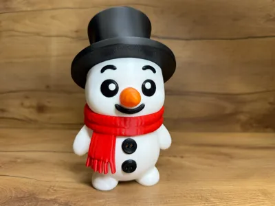 Boneco de Neve Natalino com Cartola - Decoração 3D Premium