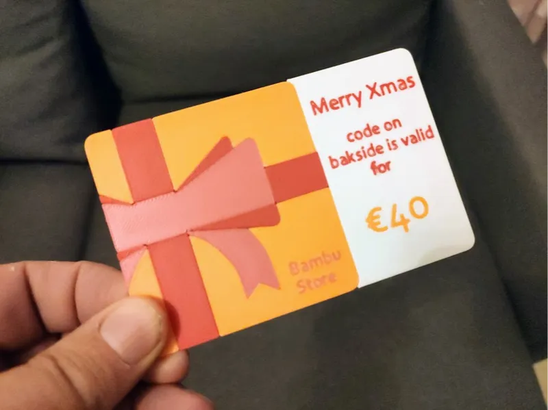Physical Bambu Store Gift Card  - Editable Text