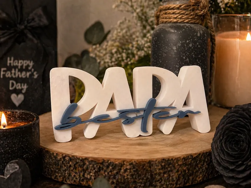 "Bester Papa" Schriftzug