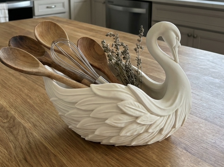 Majestic Swan Organizador De Cozinha &amp; Porta-Utensílios