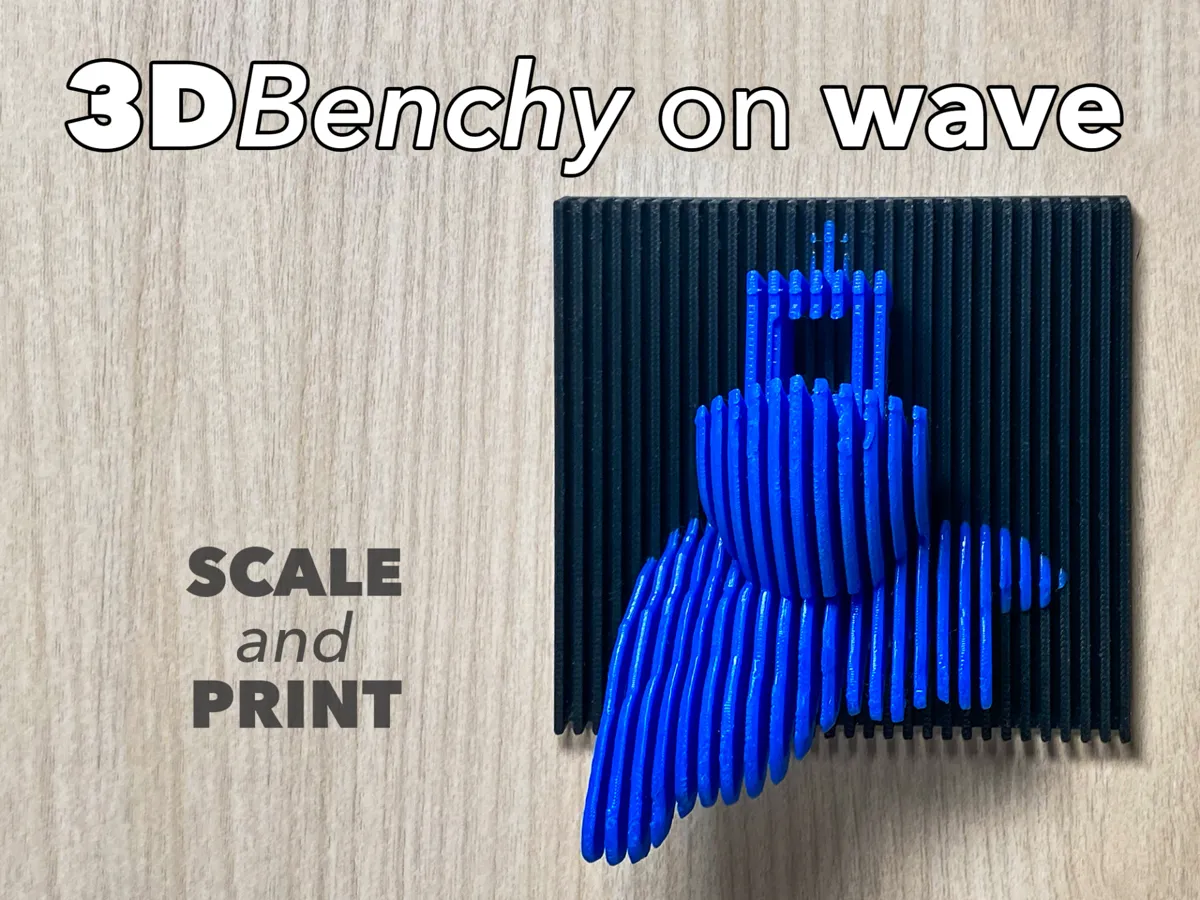 3DBenchy on wave - Sliced Art - Free 3D Print Model - MakerWorld