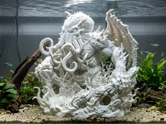 深海克苏鲁鱼缸摆件