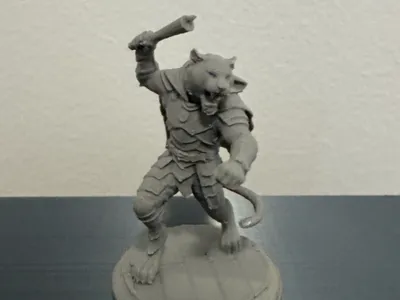 TTRPG Miniature: Tabaxi Brawler