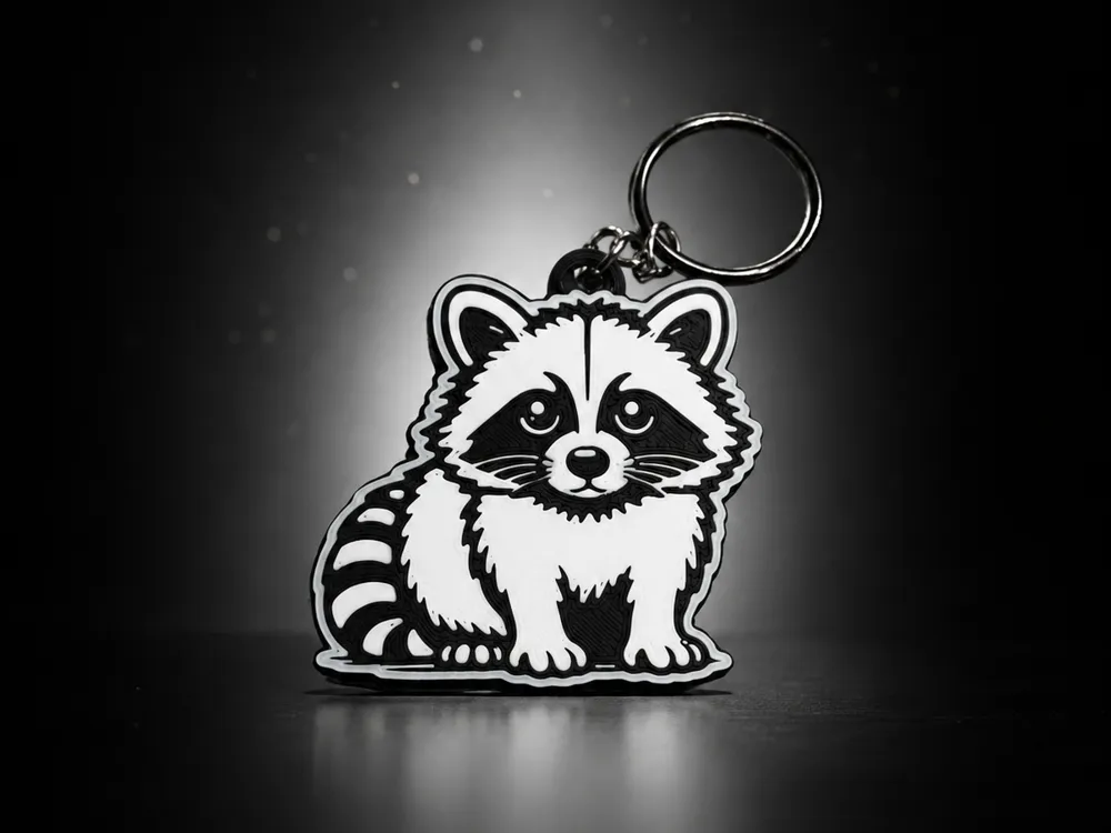 adorable raccoon keychain - Free 3D Print Model - MakerWorld