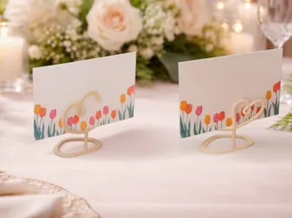 Heart Wedding Name Card & photo Stand