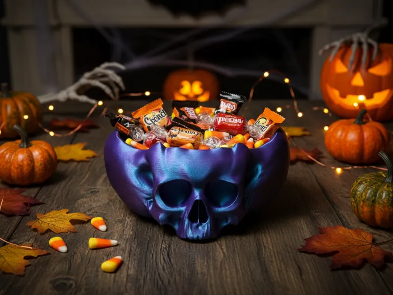 Pumpkin Skull Bowl