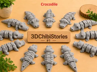 Cute Flexi Crocodile Keychain | Single Color Print