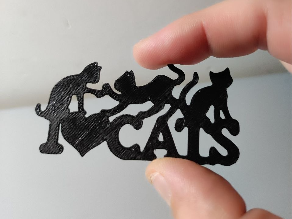 silueta i love cats 3D model