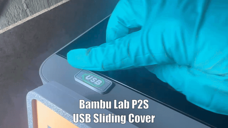 Bambu Lab P2S & X2D – USB Port Sliding Cover