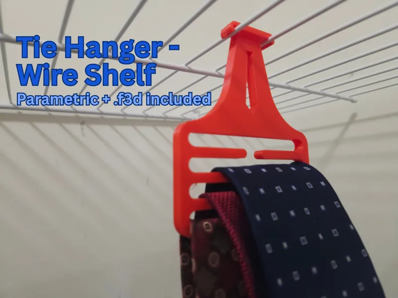 Parametric Wire Shelf Tie Hanger 