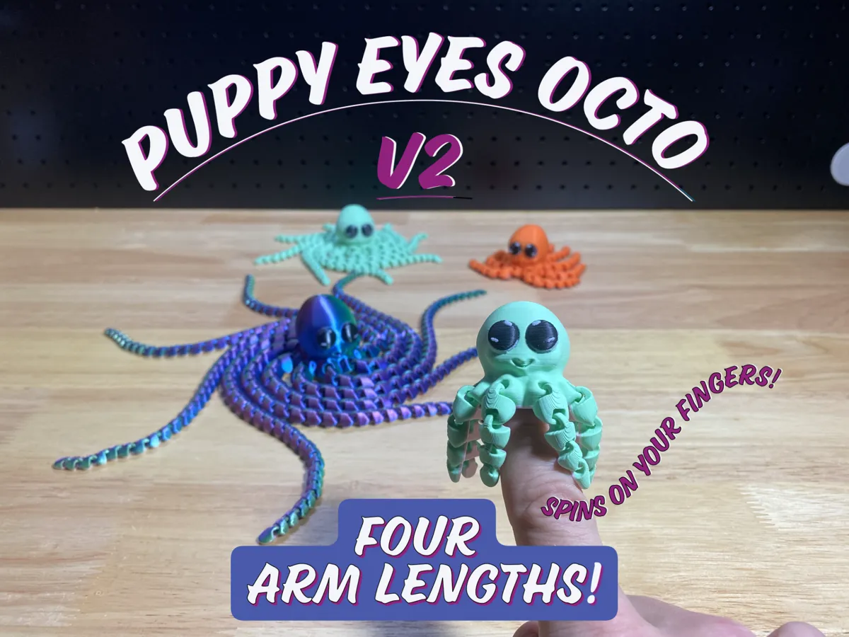 Puppy Eyes Octopus - V2 by Ninjake 3Designs MakerWorld: Download Free 3D Models - 3D model önizlemesi