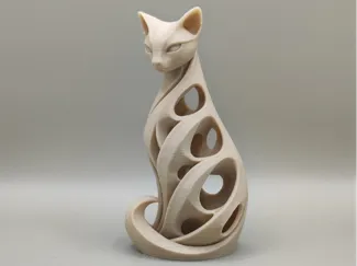 Abstract Cat Sculpture