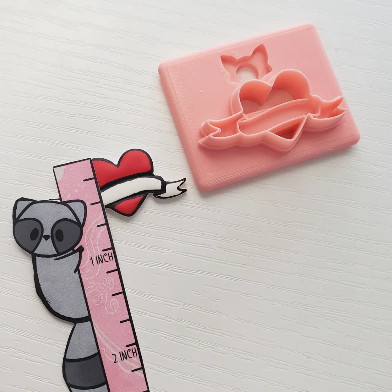 Heart Scroll Tattoo Style Clay Earring Cutter view 4