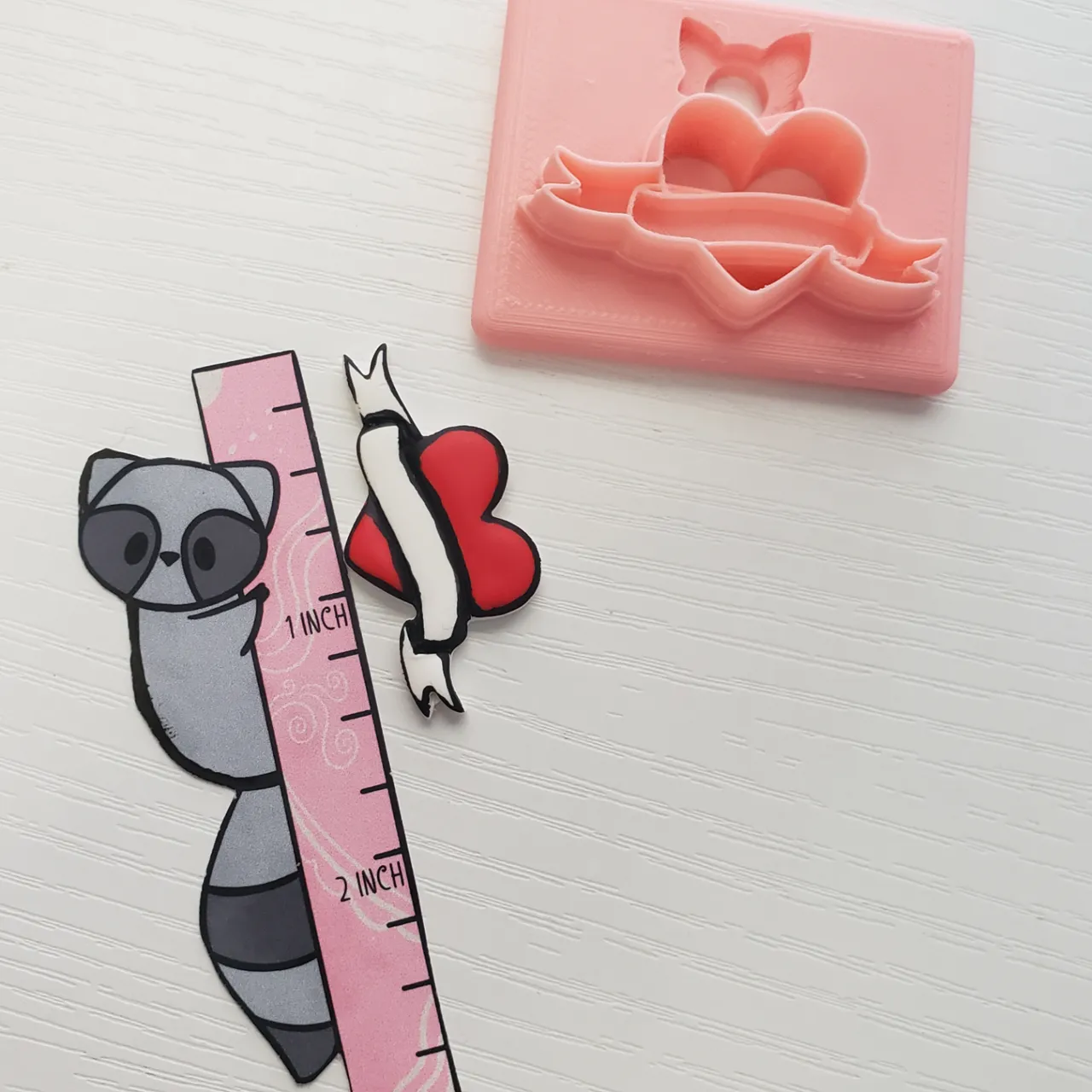 Heart Scroll Tattoo Style Clay Earring Cutter view 3