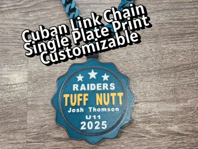 Customizable Award Medal on Cuban Link Chain