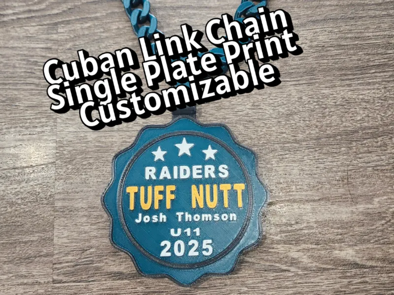 Customizable Award Medal on Cuban Link Chain