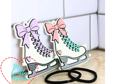 Accesorio para sujetar ligas de cabello: Cute Ice Skate hair tie holder keychain — referencia de MakerWorld