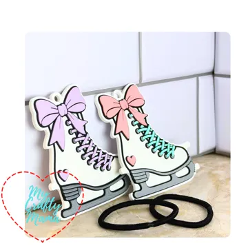 Accesorio para sujetar ligas de cabello: Cute Ice Skate hair tie holder keychain — vista de referencia 5