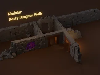 Modular Rocky Dungeon Walls – Tabletop Terrain Set