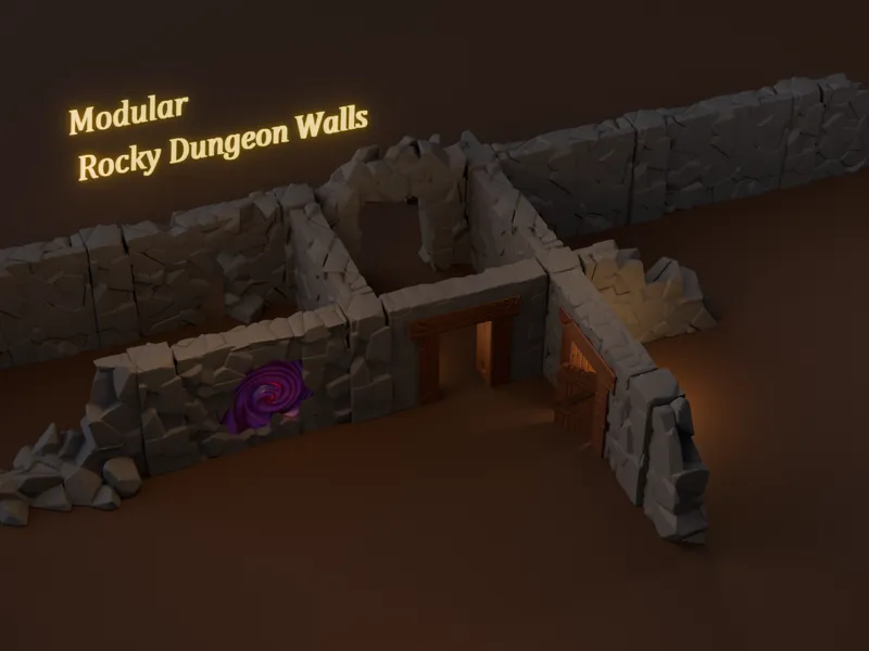 Modular Rocky Dungeon Walls – Tabletop Terrain Set