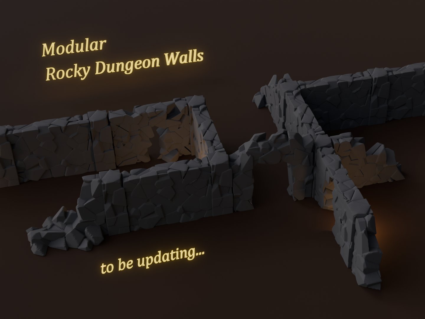 Modular Rocky Dungeon Walls – Tabletop Terrain Set