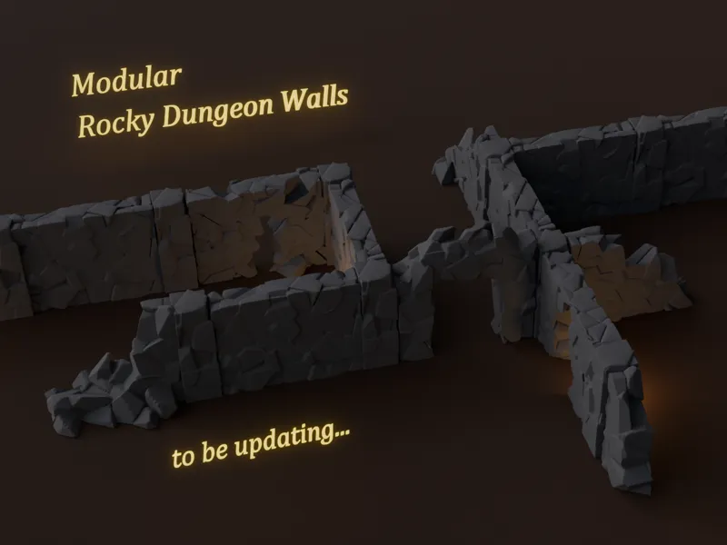 Modular Rocky Dungeon Walls – Tabletop Terrain Set